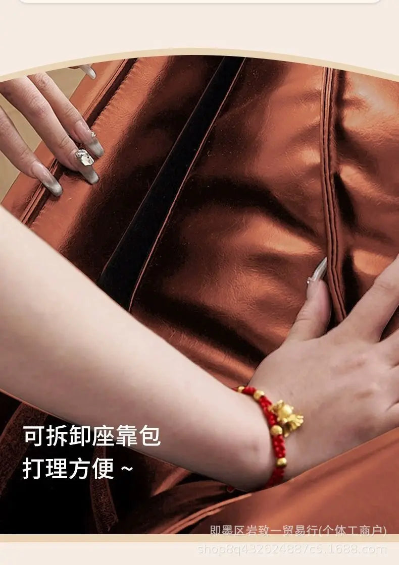 Retro oil wax leather living room sofa Modern simple small apartment sofa