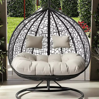 Modern Style Rattan Hanging Patio Metal Stand Swing Chair Hot Sale Furniture for Bedroom Indoor & Outdoor Use Furniture