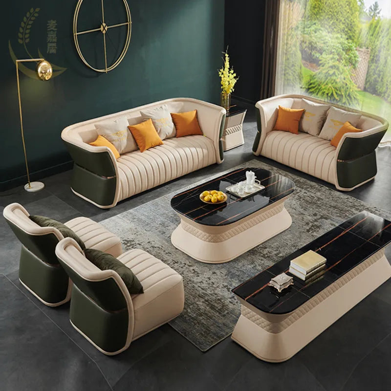Light Luxury Leather Sofa Set Living Room Modern Sectionals Couch Lounge Custom Sofa Set Furniture for Home Living Room Sofa Set