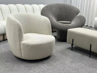 #y Elegant Accent Casual Black  Leather Lounge Chairs Single Sitting Room Arm Chair Living Room steel Flower fiberglass Armchair