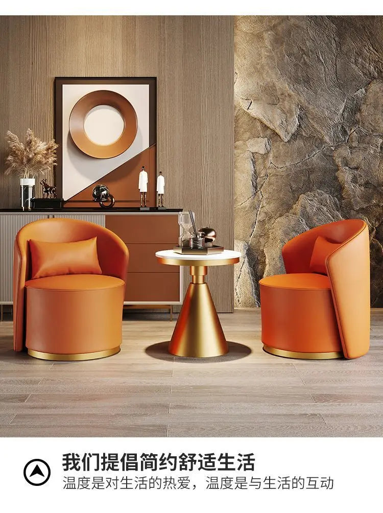 Custom.Light Luxury Modern Single Sofa Chair Hotel Sales Office Reception Beauty Salon Balcony Leisure Negotiation Table and