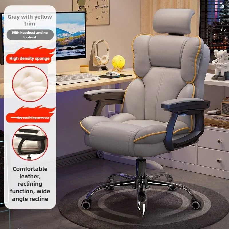 Firm Computer chair E-sports chair Home sedentary sofa Seat reclining swivel chair Study back chair