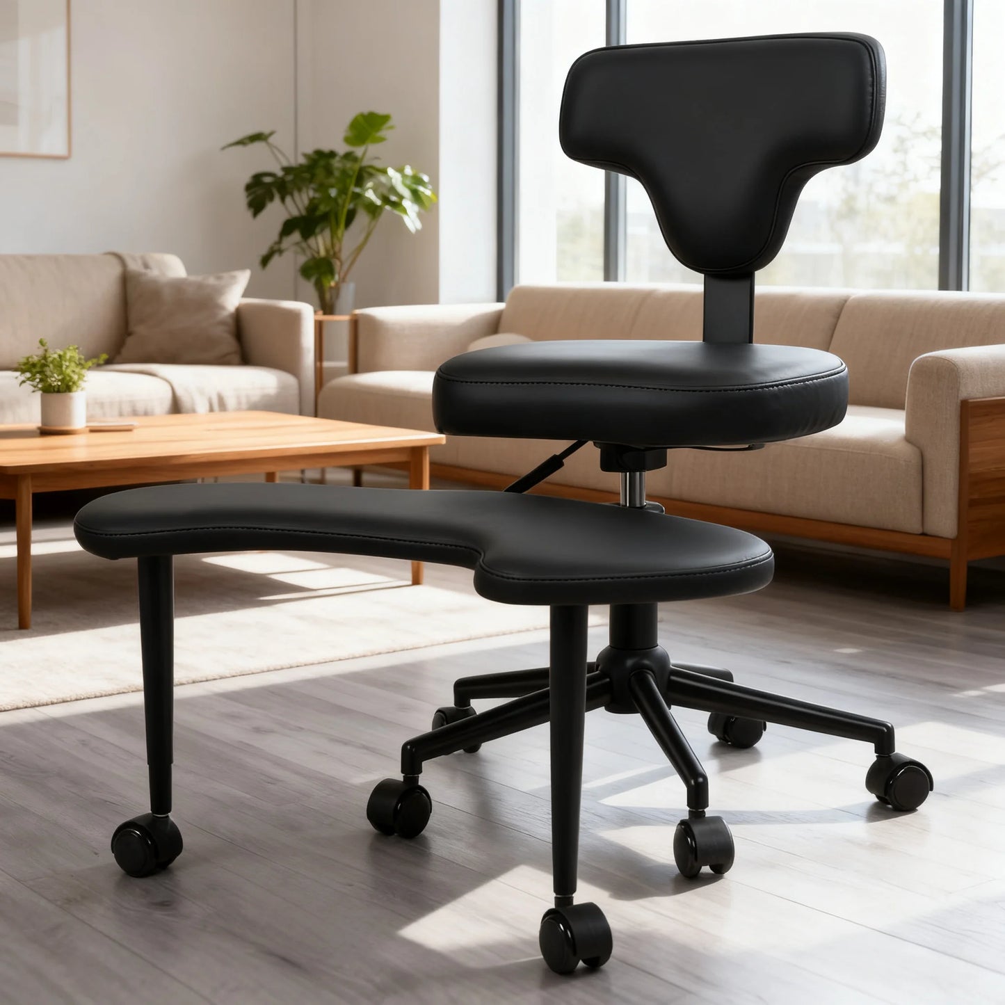 Height Adjustable Criss-Cross Desk Chair with Wheels And Lumbar Support Fidget-Friendly Office Chair for Dynamic Comfort
