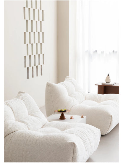 Nordic Cream Style Living Room Sofa White Square Combination Creative Design Lazy Couch Comfort Home Furniture Lounge Chair FYLS