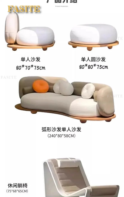 Outdoor teak courtyard Nordic style open-air famous villa anti-corrosion solid wood goose soft stone sofa