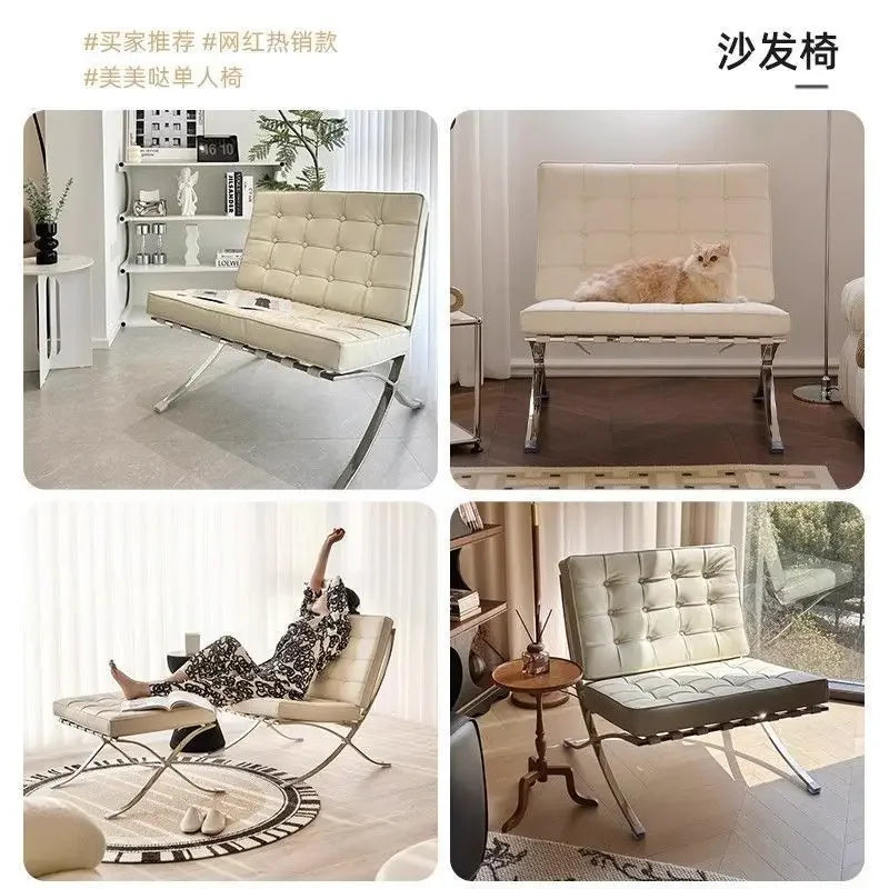 Barcelona single sofa chair living room bedroom designer lazy lounge chair network red small sofa chairs
