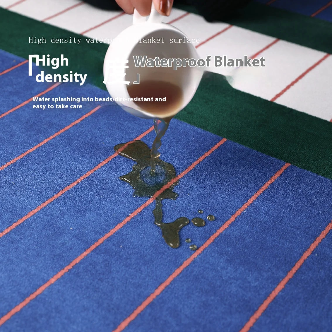 VIKAMA Blue Striped Living Room Rug Light Luxury Sofa Coffee Table Mat Retro Bedroom Lounge Large Area Carpet Home Decor