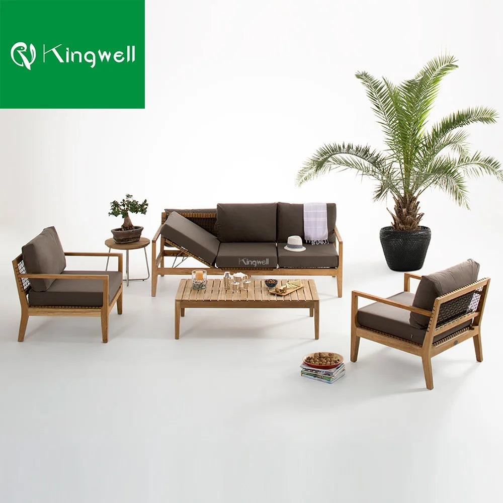 Garden Furniture Rattan Sofa Teak Sofa Outdoor Furniture for All Weather