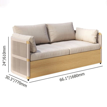 Nordic Outdoor Sofa and Coffee Table Set, Garden Designer Designed Woven Furniture Set for Courtyard and Outdoor Use