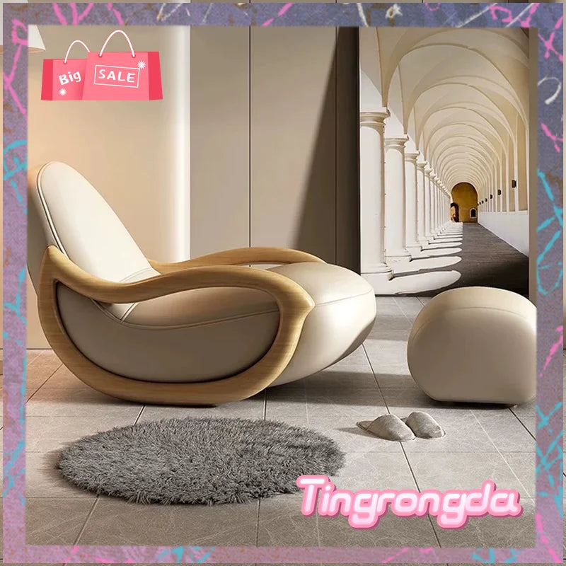 Living room chair simple white lazy reclining chair armchair sofa comfortable salon home furniture