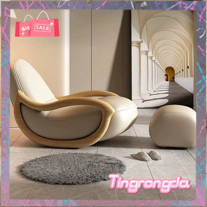 Living room chair simple white lazy reclining chair armchair sofa comfortable salon home furniture