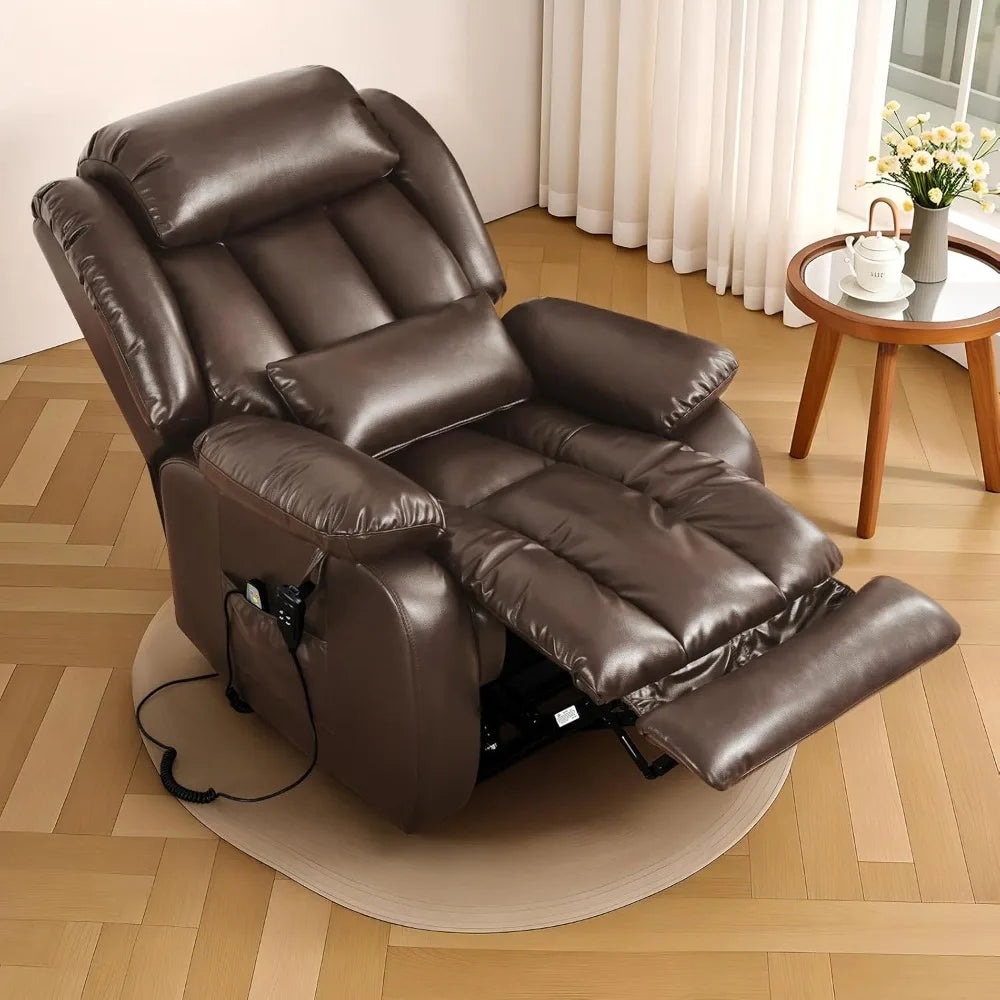 Infinite Position Lay Flat Lift Recliner Chair for Adults, Dual Motor Power Lift Chair for Elderly with Massage & Heating,