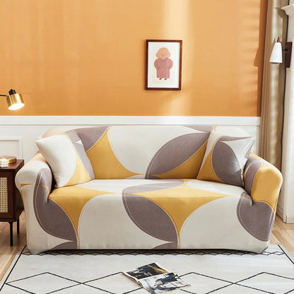New All-season L-shape Non-slip Elastic Sofa Cover With Patterns, 360 Degree Coverage 1/2/3/4 Seat Sofa Cushion for Living Room