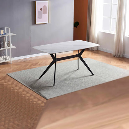 Dining Table 4 6 8 10 12 Seat Large Long Space Saving White Marble Marble Top Stainless Steel Frame Extendable Dining Table