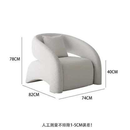 Best-selling Single Chair Living Room Single Sofa Leisure Chair Light Luxury Curved Balcony Chair Small Apartment