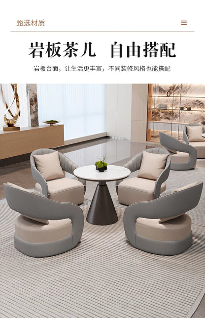 YJQ Business Negotiation Table and Chair Set for Sales Office, Hotel Lobby Reception, Guest Reception, and Rest Area Sofa