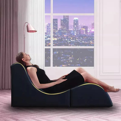 Hotel Bedroom Couple Lounge Chaise Sofa, Casual Reclining Love Seat, Modern Intimacy Chair for Couples