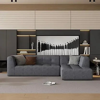 #For L-Shaped Modular Sectional Sofa, 3-Seater Comfy Cloud Couch with Ottoman/Chaise & 5 Pillows for Living Room Bedroom&