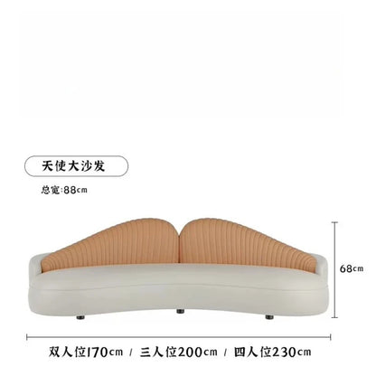 Italian Minimalist Designer Curved Sofa Nordic Creative Beauty Salon Lounge Reception Sofa Office Furniture أثاث مكتبات FYOS