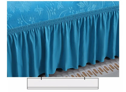 Luxury 1/2/3/4 Seater Slipcover with Elegant Skirt Solid Color Thickened Crystal Velvet Jacquard European Full Cover Non-Slip