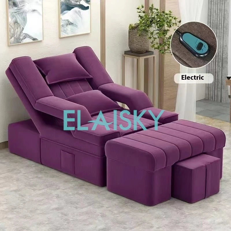 Electric Reclining Chair Foot Massage Sofa Foot Massage Foot Bath Bed Nail Eyelash Beauty Salon Sofa Chairs Cozy Massage Sofa