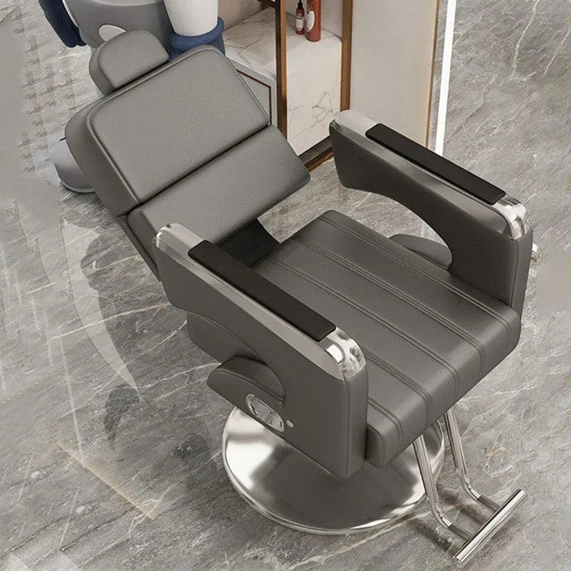 2025 Luxury Personalized Chair Barber Classic Hydraulic Reclining Release Salon Chair Leg Rest Professional Barberia Furniture