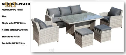 Modern Luxury Lounge Waterproof Patio Couch Sofa Garden Set Fire Pit Aluminum Wicker Rope Rattan Outdoor