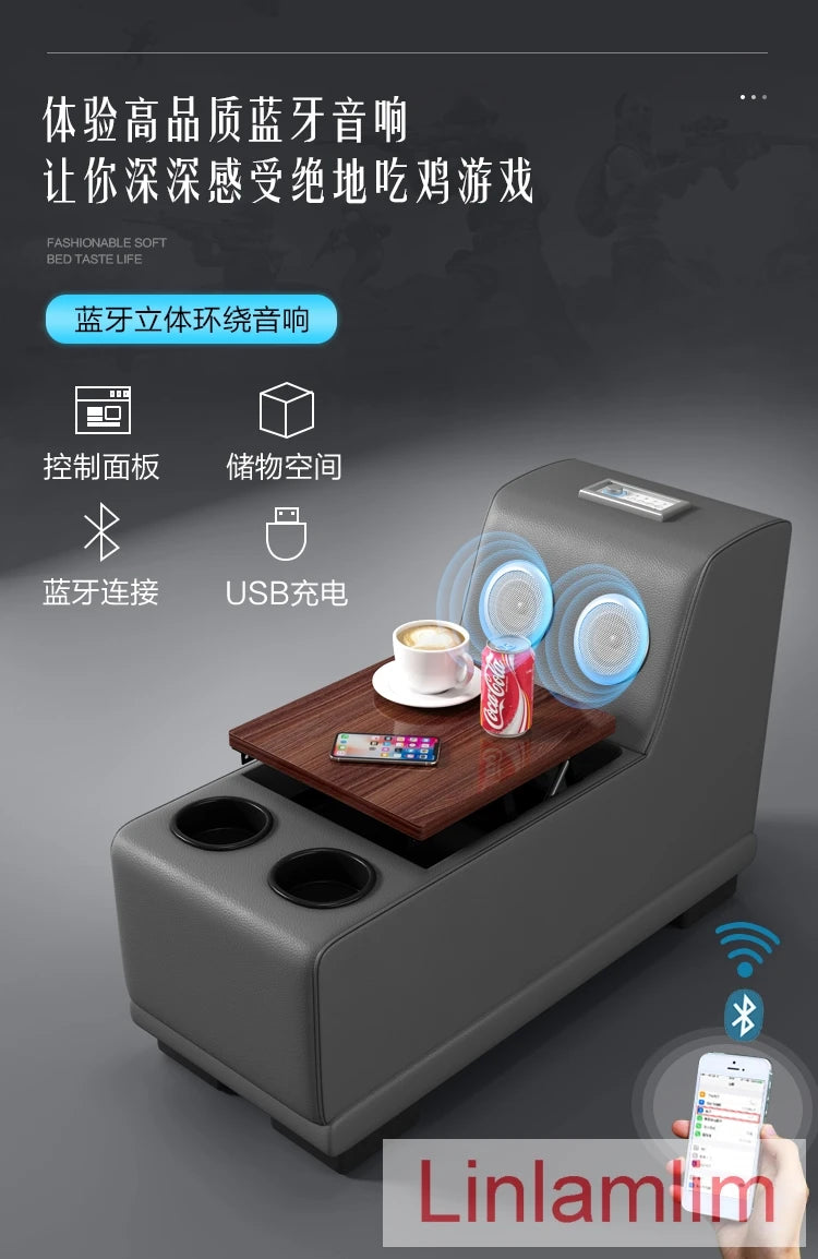 Beautify Your Living Room with Linlamlim Italian Genuine Leather Sofa - Bluetooth Speaker, Adjustable Headrests and USB Charging