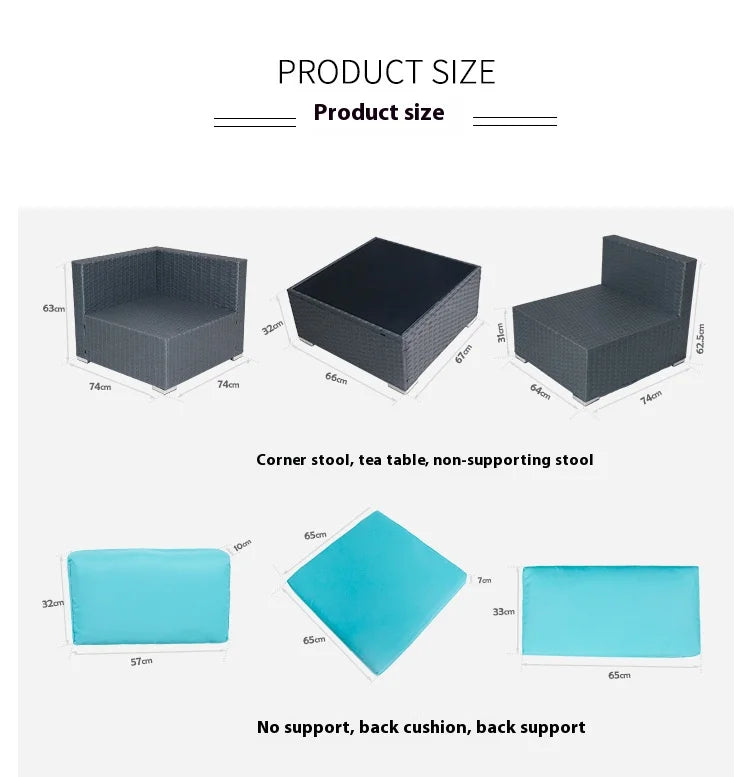 Wholesale Outdoor High Quality Sofa Rattan Sofa Garden Dining Sofa Outdoor Patio Furniture