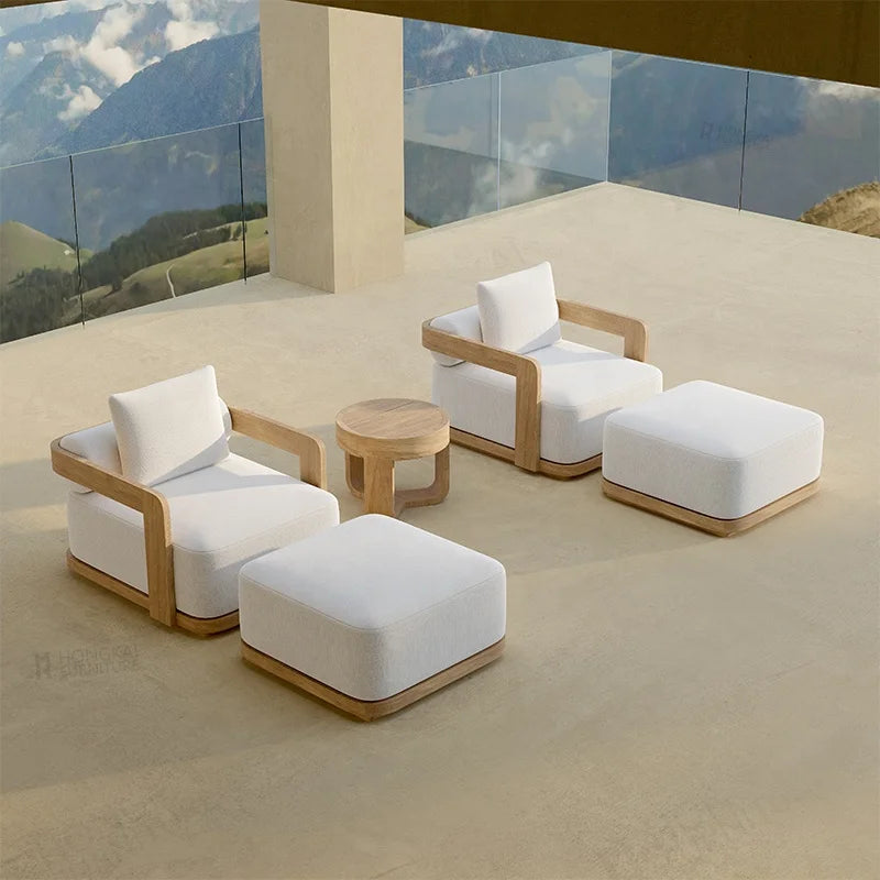 Patio Aluminum Furniture Comfortable Thick Upholstered Cushions Quick Dry StyleSofa Set for Garden Living Room Courtyard