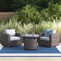 Modular 3-Piece Rattan Outdoor Sofa Set with Cozy Cushions for Patio