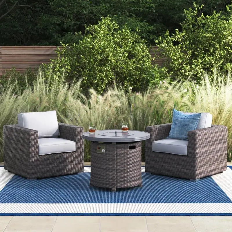 Modular 3-Piece Rattan Outdoor Sofa Set with Cozy Cushions for Patio