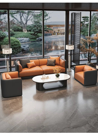 Nordic, light luxury, leisure, hotel, lobby, reception, sofa, combination