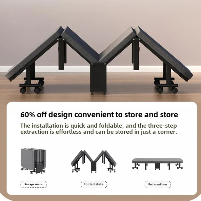 Rollaway bed Single office lunch break bed Nap bed Portable retractable hidden escort bed Rollaway bed Camp bed