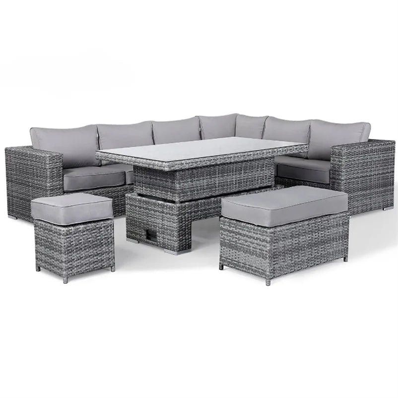 Modern Luxury Lounge Waterproof Patio Couch Sofa Garden Set Fire Pit Aluminum Wicker Rope Rattan Outdoor