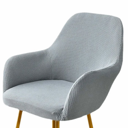 Simple Elastic Curved Chair Cover Plaid All-wrap Solid Color Seat Protection Dust Proof Flannel Wear for Chairs Family Dinner