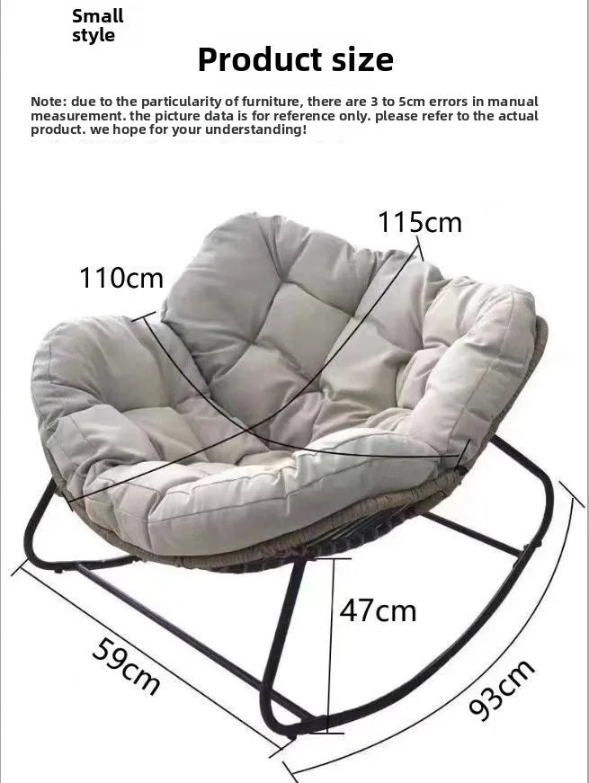 Outdoor Rocking Chair Adult Lazy Sofa Bird Nest Shaped Living Room Balcony Nap Small Apartment Rattan Woven Adul Rocking Chair