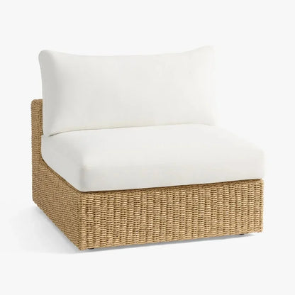 All-Weather Wicker Outdoor Sectional Lounge Rattan Comfort Armless Chair
