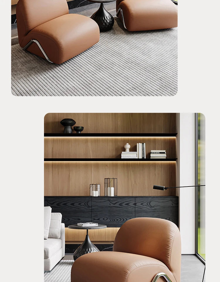 Tumbonas Lounge Living Room Chairs Sofa Lazy Reading Leather Living Room Chairs Individual Throne Sillones Library Furniture