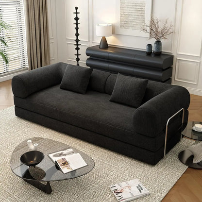 78.8" Modular Sofa Bed - 4-in-1 Convertible Design with Corduroy Fabric and High Density Sponge, Removable Cover and Fixed Frame