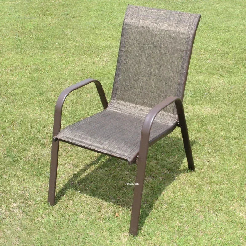 Nordic Beach Chairs Home Leisure Back Armchairs Outdoor Courtyard Balcony Waterproof and Sunscreen Iron Chair Outdoor Furniture