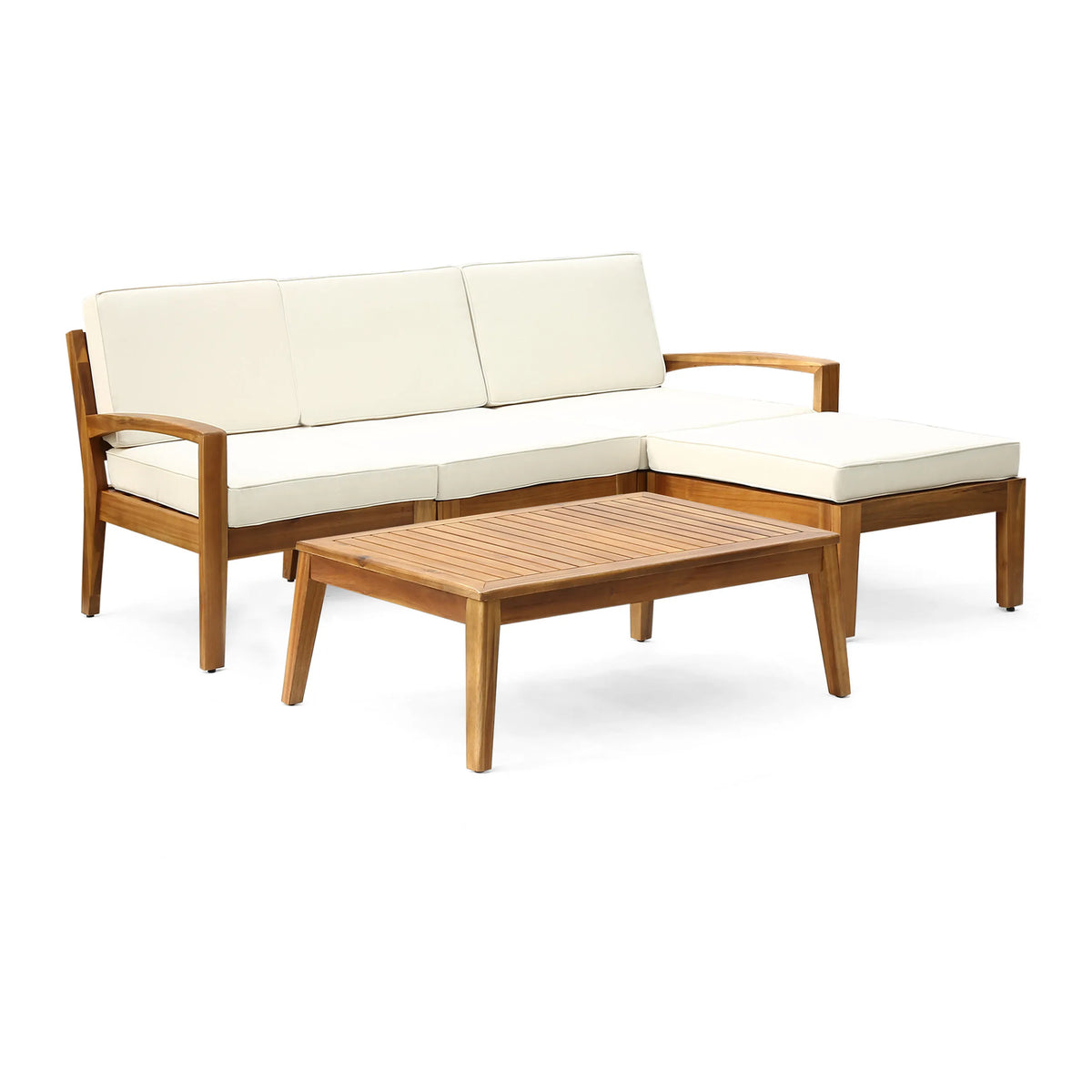 #Luxury More Design Waterproof Living Room Patio Hotel Sectional Outdoor Sofa Teak Wood Balcony Garden Set
