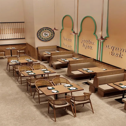 -Southeast Asian Style Dining Set Restaurant Furniture Cafe Dining Room Table and Chair Sets Coffee Set