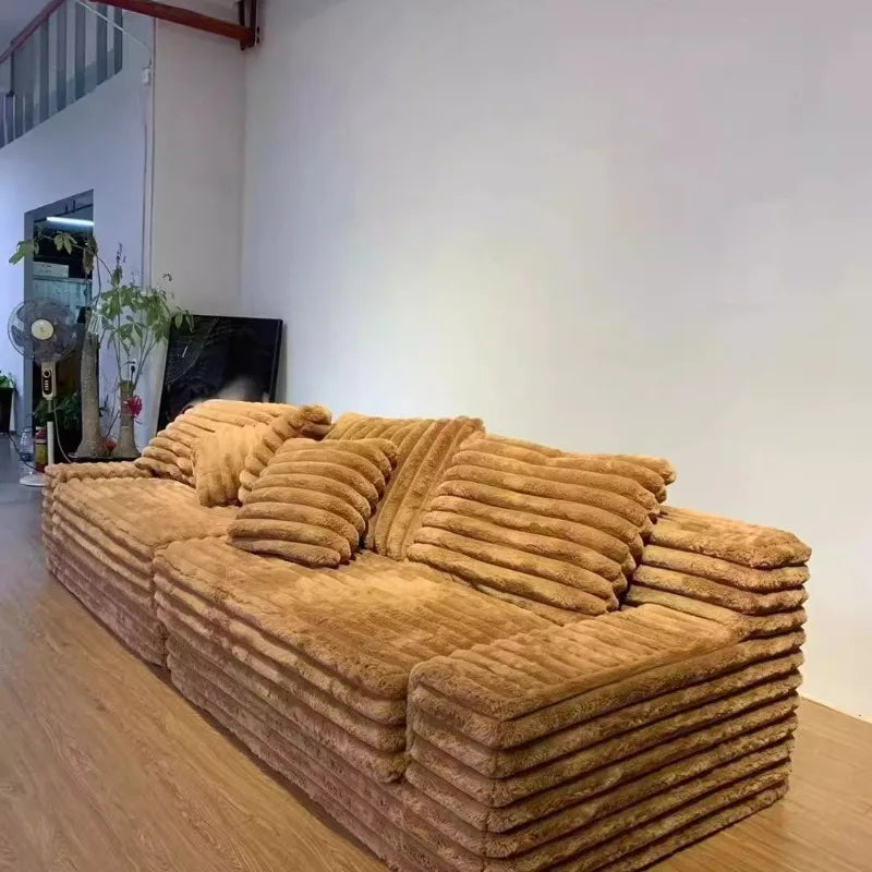 Gray Designer Vacuum Compressed Sofa Minimalist Corduroy Lounge Vacuum Compressed Sofa Nordic Couch Wohnzimmer Furniture Home