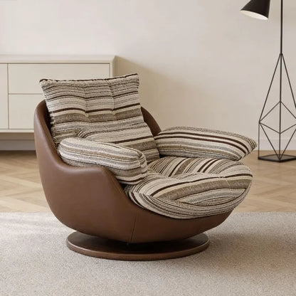 High-end nest chair, antique sofa chair, living room balcony household light luxury fabric single rotating leisure chair