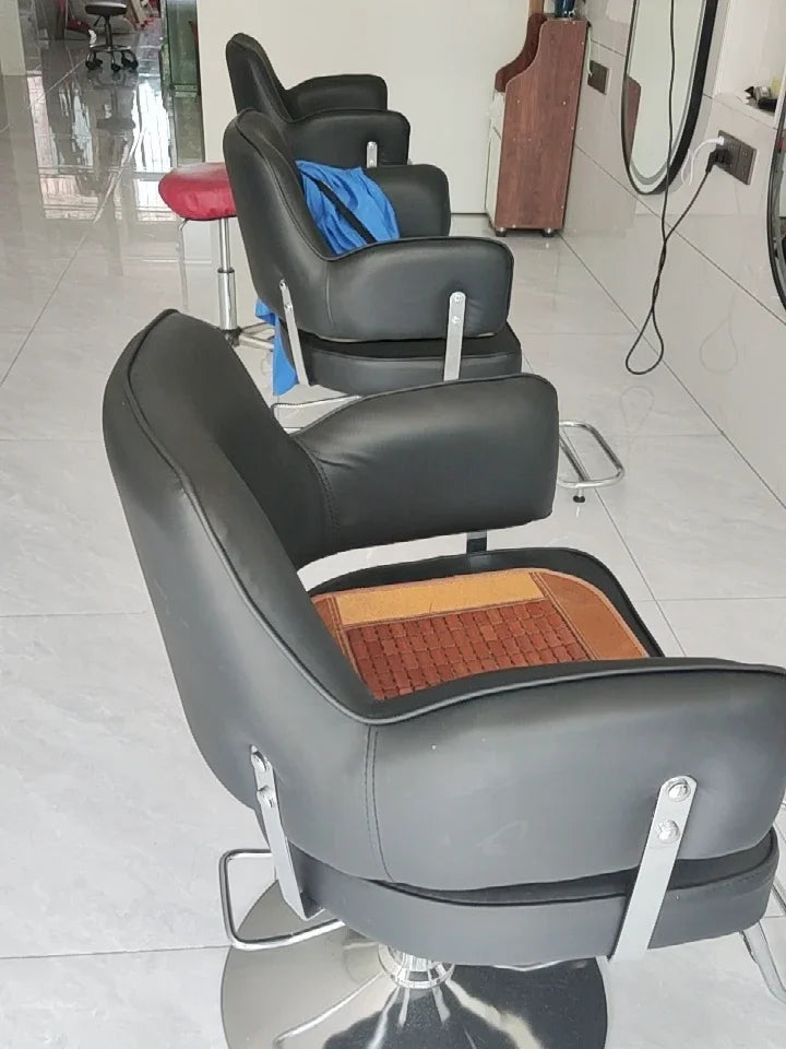 Simple Stainless Steel Barber Chairs Professional Salon Furniture Beauty Salon Chair Home Liftable Rotating Hairdressing Chair