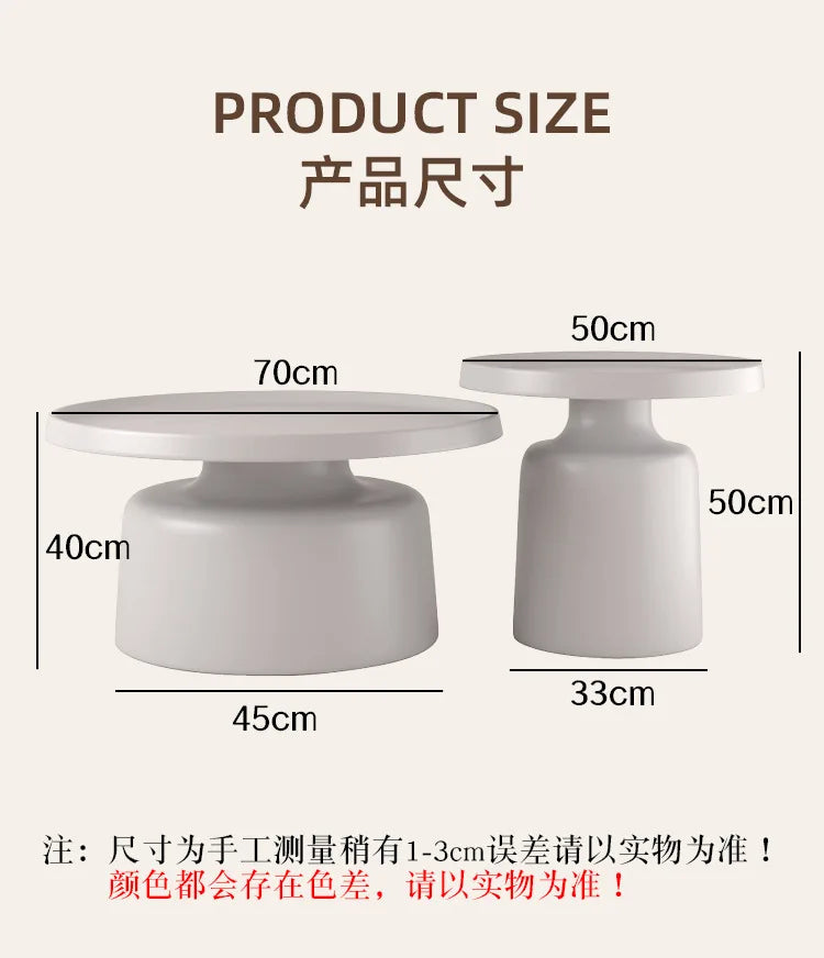 Cream Apartment Nordic Coffee Table Living Room Small Apartment Simple Internet Celebrity Wrought Iron Modern Round Ma