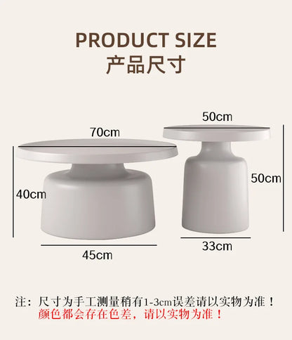 Cream Apartment Nordic Coffee Table Living Room Small Apartment Simple Internet Celebrity Wrought Iron Modern Round Ma