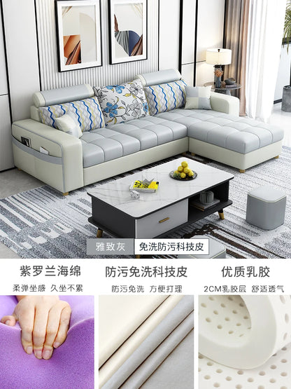Modern simple fabric sofa living room household small apartment light luxury combination set