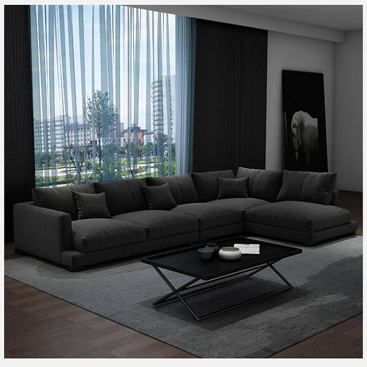 -For Extra Large Black Wide Corner Sofa Fabric Corner Couch 7 Seater Living Room Sofas Floor Couch&